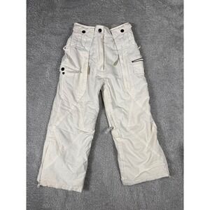 Pulse Snow Pants Youth Small Off-White Good Insulated Cargo Ski Snowboard Gear
